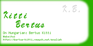 kitti bertus business card